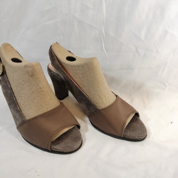 Taryn Rose Fortula Slingback Block Heels Open Toe - Picture 3 of 7